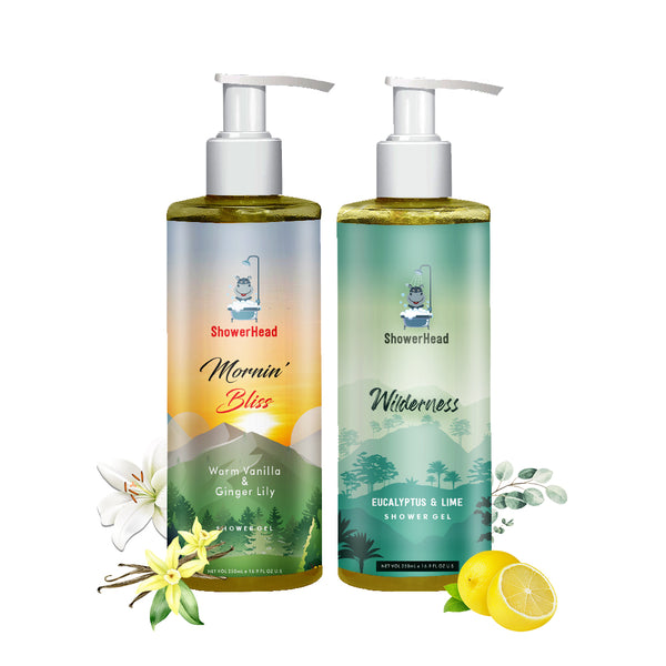 Wilderness and Mornin' Bliss | Combo pack of 2 * 250 ml ShowerHead shower gels